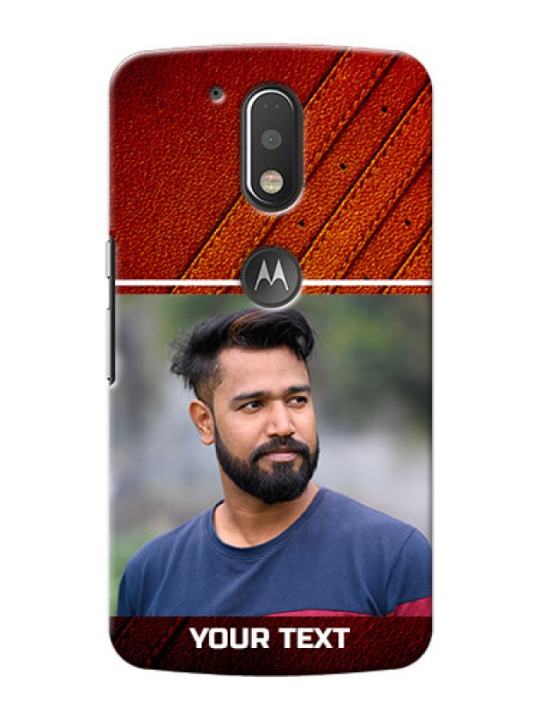 Custom Motorola G4 Plus Leather Design Picture Upload Mobile Case Design