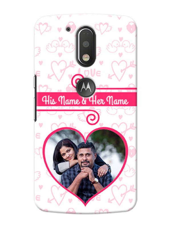 Custom Motorola G4 Plus Pink Colour Mobile Case Design