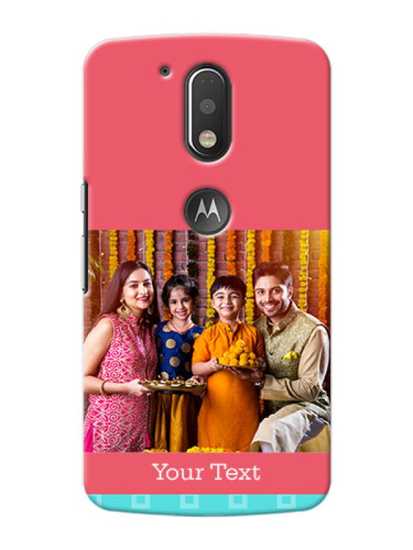 Custom Motorola G4 Plus Pink And Blue Pattern Mobile Case Design