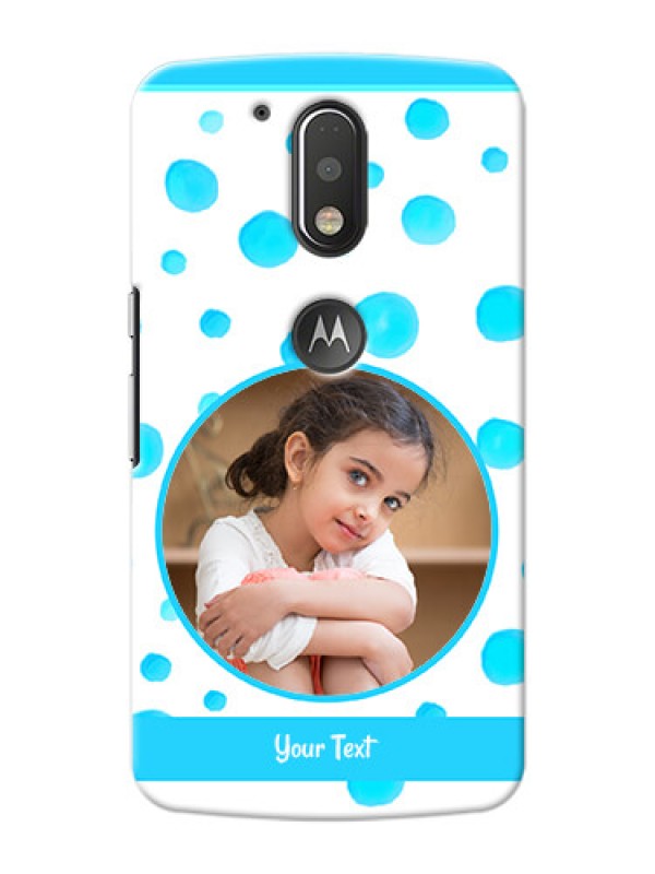 Custom Motorola G4 Plus Blue Bubbles Pattern Mobile Cover Design
