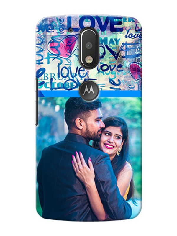 Custom Motorola G4 Plus Colourful Love Patterns Mobile Case Design
