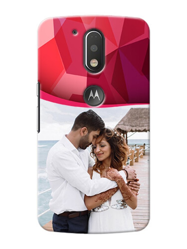 Custom Motorola G4 Plus Red Abstract Mobile Case Design