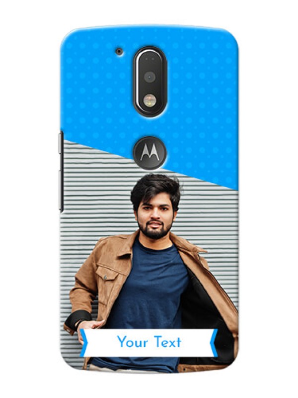 Custom Motorola G4 Plus Premium Blue Colour Mobile Back Case Design