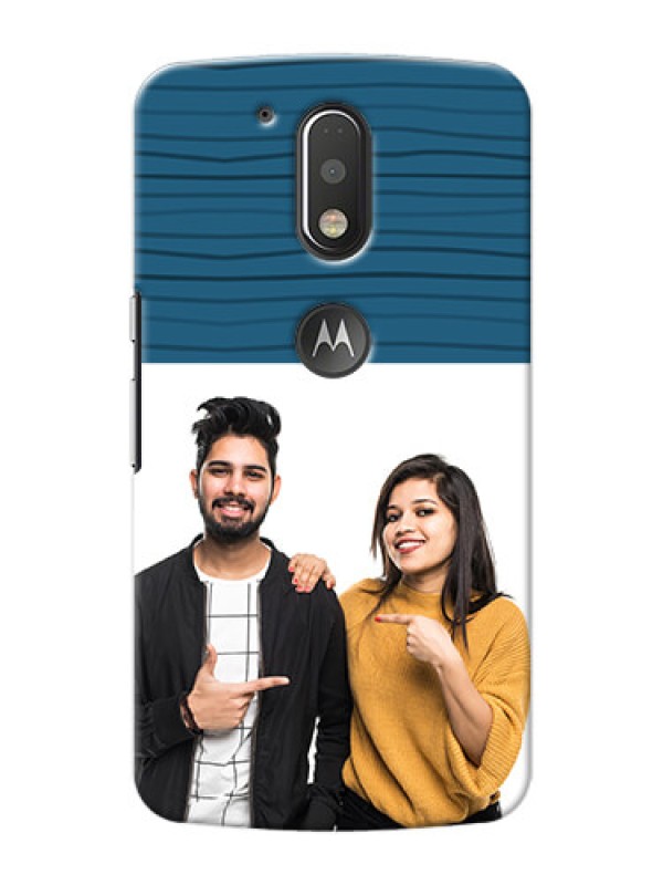 Custom Motorola G4 Plus Blue Pattern Mobile Case Design