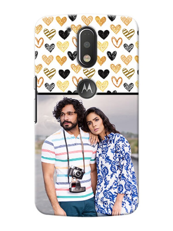 Custom Motorola G4 Plus Colourful Love Symbols Mobile Cover Design