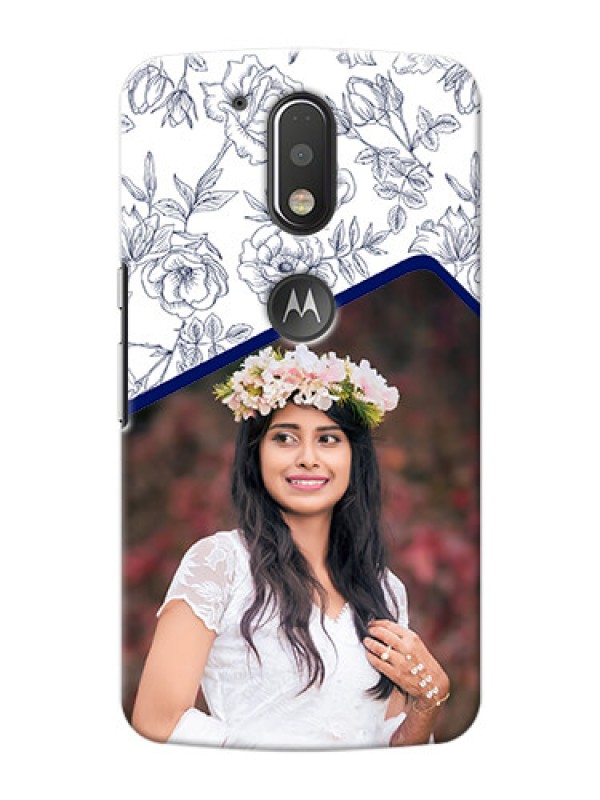 Custom Motorola G4 Plus Floral Design Mobile Cover Design