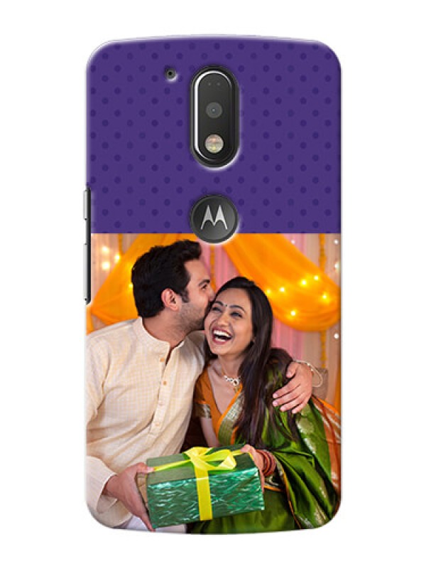 Custom Motorola G4 Plus Violet Pattern Mobile Cover Design
