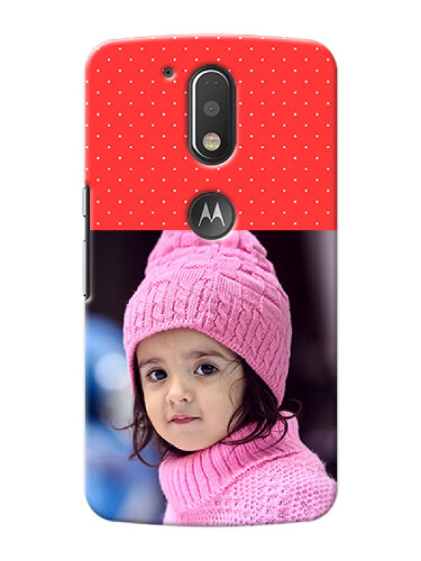 Custom Motorola G4 Plus Red Pattern Mobile Case Design