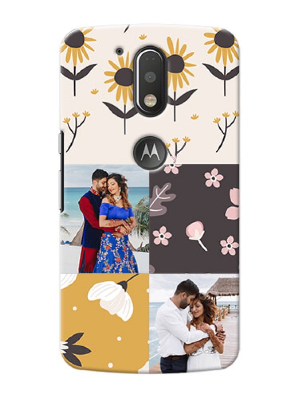 Custom Motorola G4 Plus 3 image holder with florals Design
