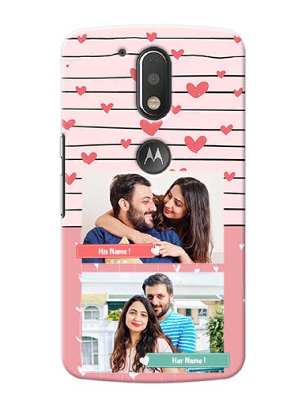 Custom Motorola G4 Plus 2 image holder with hearts Design
