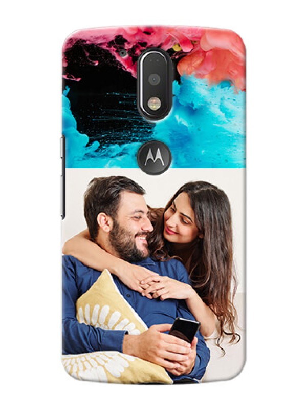 Custom Motorola G4 Plus best friends quote with acrylic painting Design