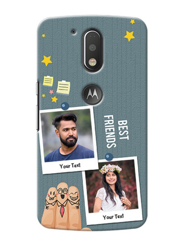 Custom Motorola G4 Plus 3 image holder with sticky frames and friendship day wishes Design