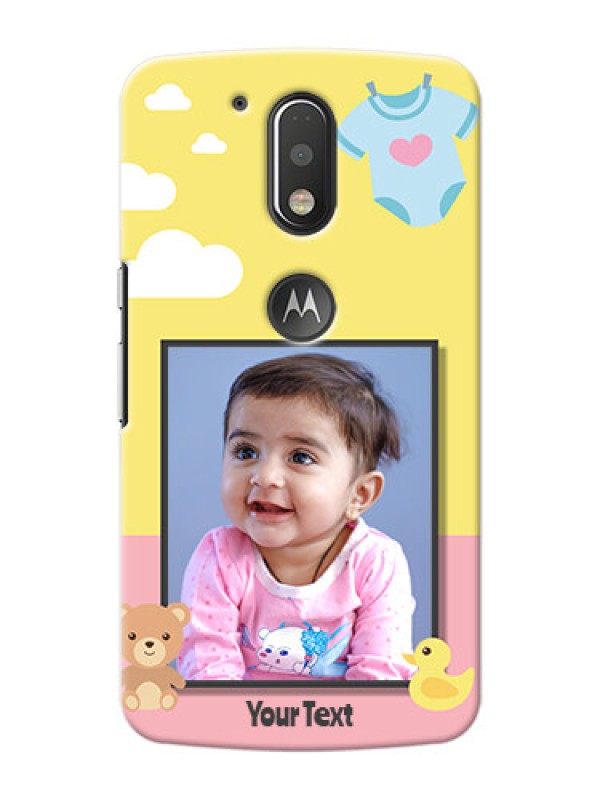 Custom Motorola G4 Plus kids frame with 2 colour design with toys Design