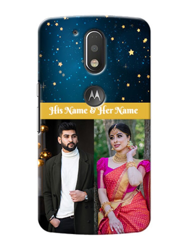 Custom Motorola G4 Plus 2 image holder with galaxy backdrop and stars  Design