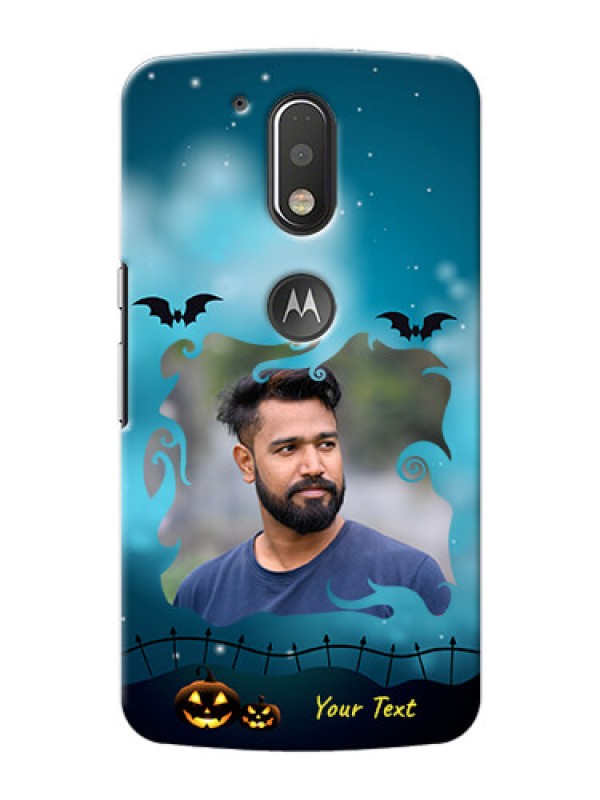 Custom Motorola G4 Plus halloween design with designer frame Design