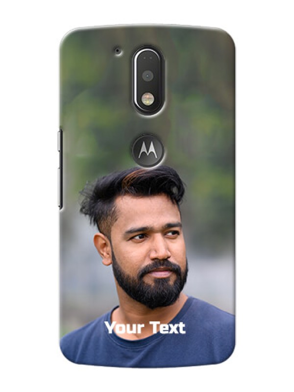 Custom Motorola G4 Plus Mobile Cover: Photo with Text