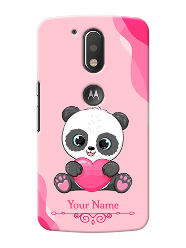 Custom Motorola G4 Plus Mobile Back Covers: Cute Panda Design