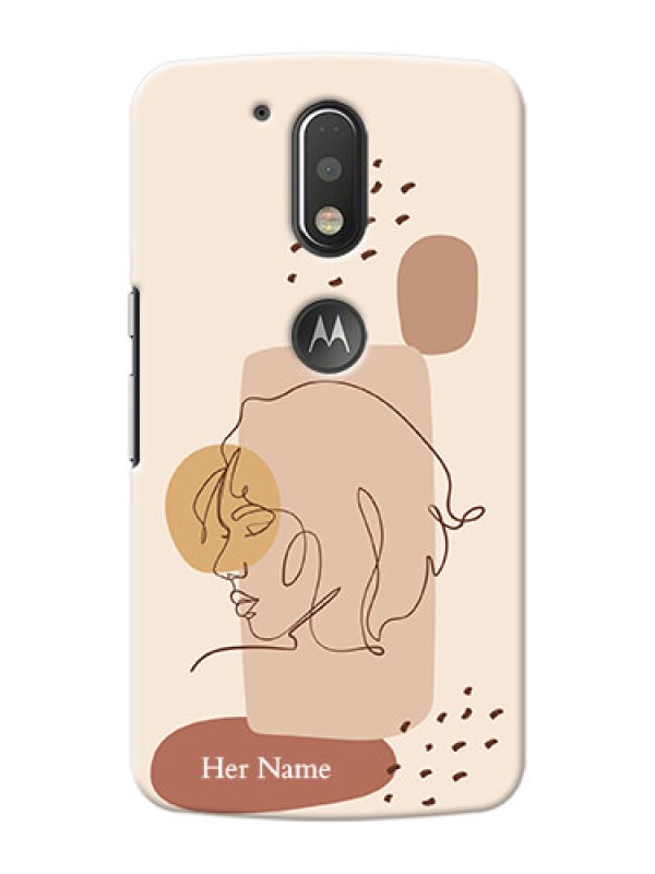 Custom Motorola G4 Plus Custom Phone Covers: Calm Woman line art Design