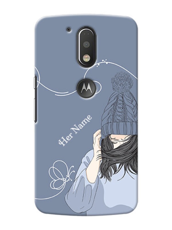 Custom Motorola G4 Plus Custom Mobile Case with Girl in winter outfit Design