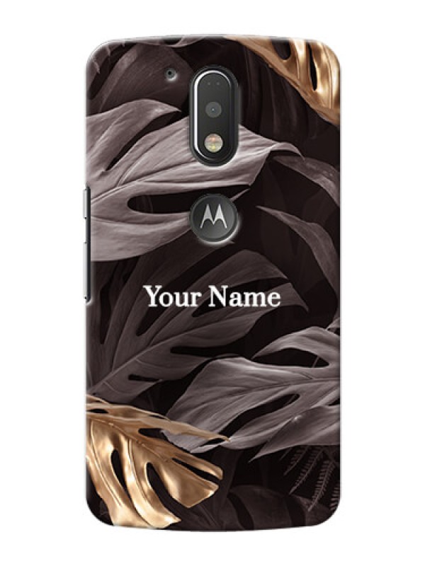 Custom Motorola G4 Plus Mobile Back Covers: Wild Leaves digital paint Design