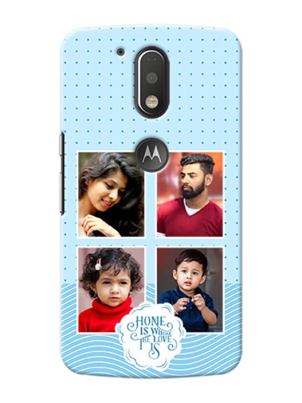 Custom Motorola G4 Plus Custom Phone Covers: Cute love quote with 4 pic upload Design