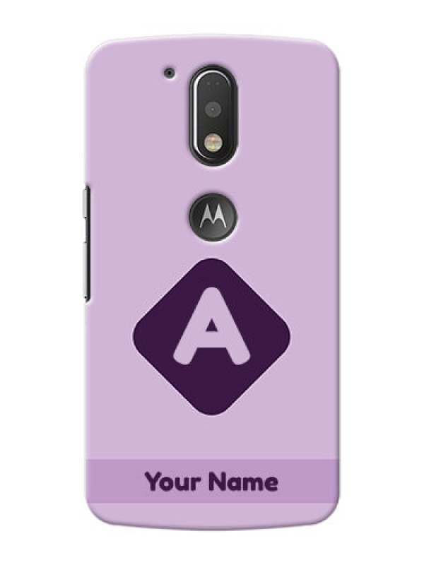 Custom Motorola G4 Plus Custom Mobile Case with Custom Letter in curved badge Design