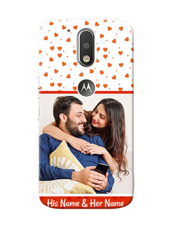 Custom Motorola G4 Orange Love Symbol Mobile Cover Design