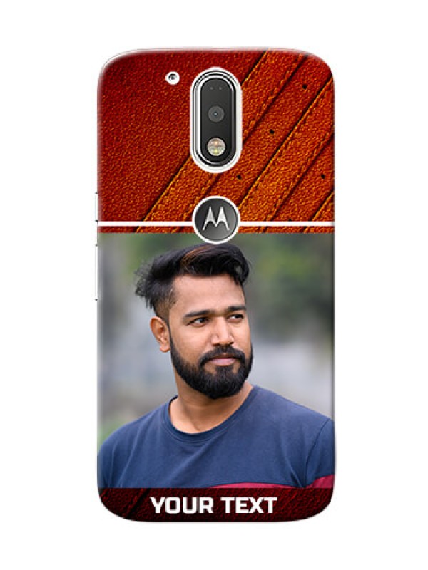 Custom Motorola G4 Leather Design Picture Upload Mobile Case Design