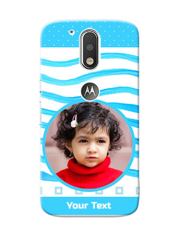 Custom Motorola G4 Simple Blue Design Mobile Case Design