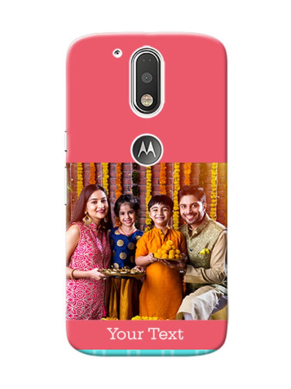 Custom Motorola G4 Pink And Blue Pattern Mobile Case Design
