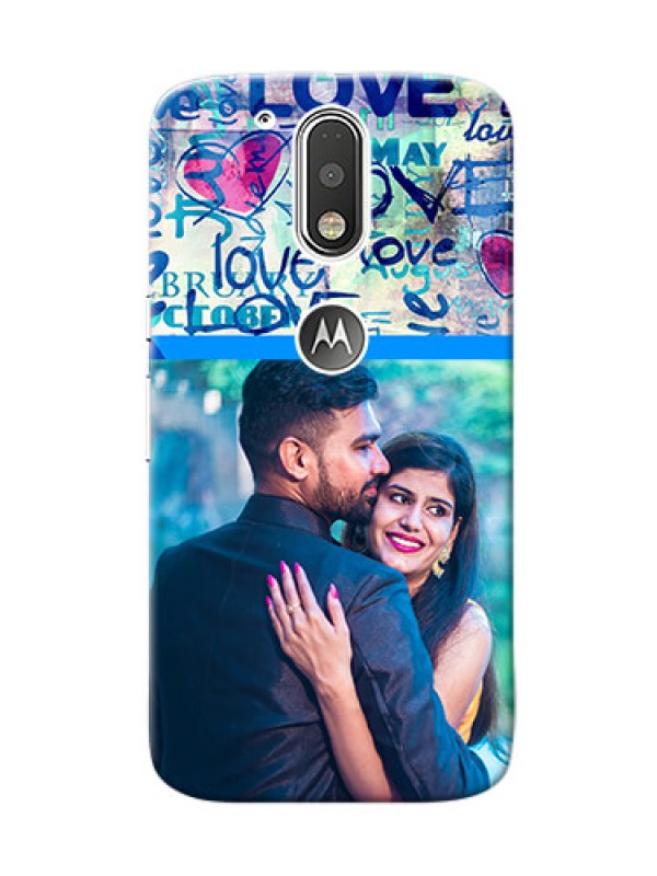 Custom Motorola G4 Colourful Love Patterns Mobile Case Design