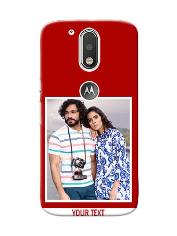 Custom Motorola G4 Simple Red Colour Mobile Cover  Design