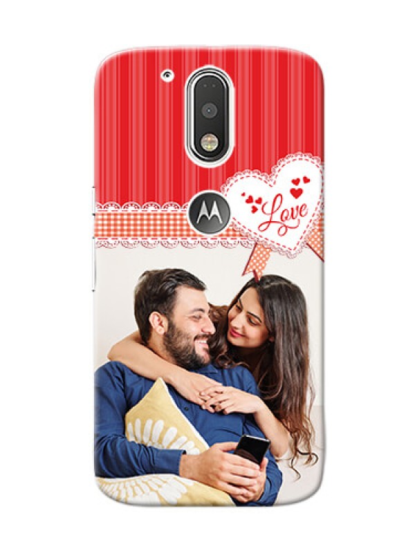 Custom Motorola G4 Red Pattern Mobile Cover Design