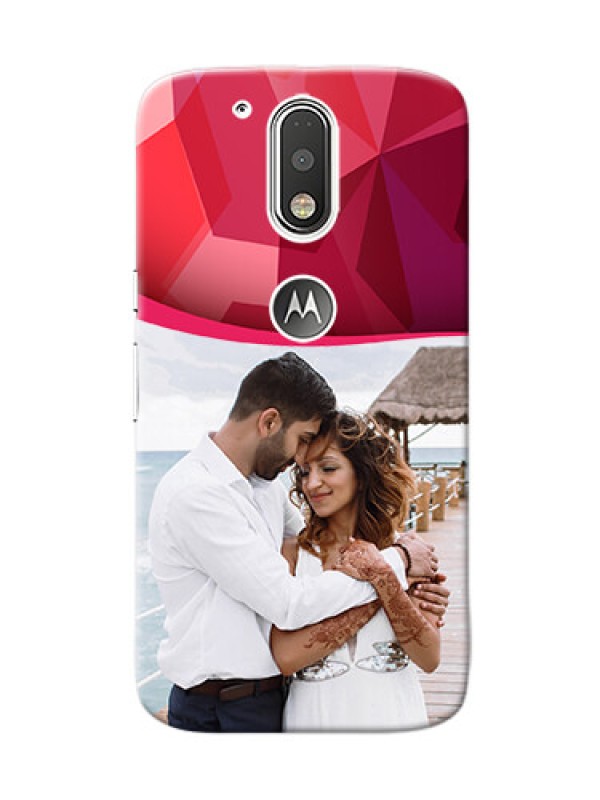 Custom Motorola G4 Red Abstract Mobile Case Design