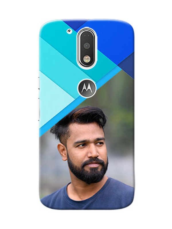 Custom Motorola G4 Blue Abstract Mobile Cover Design