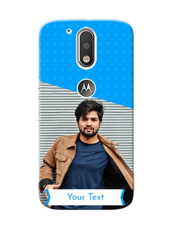 Custom Motorola G4 Premium Blue Colour Mobile Back Case Design
