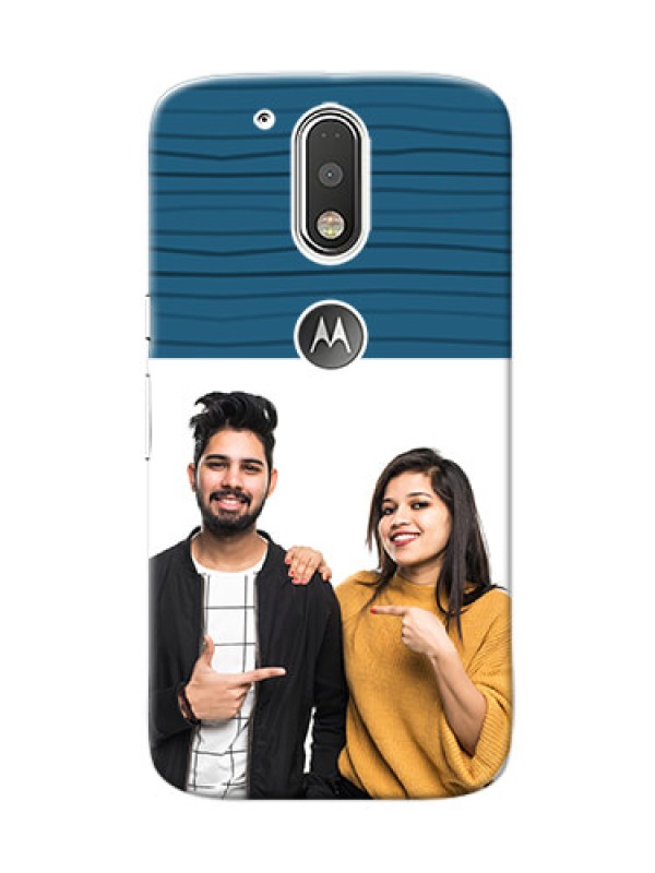Custom Motorola G4 Blue Pattern Mobile Case Design