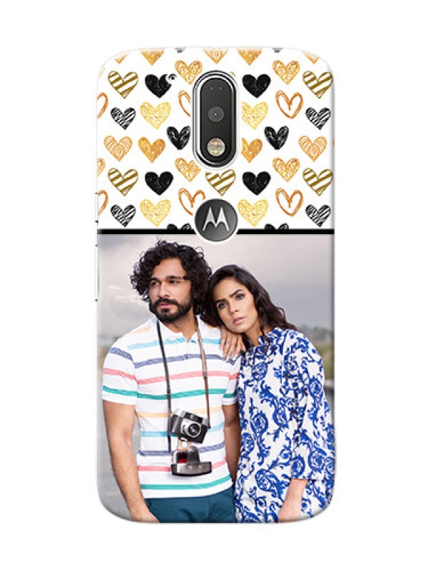 Custom Motorola G4 Colourful Love Symbols Mobile Cover Design
