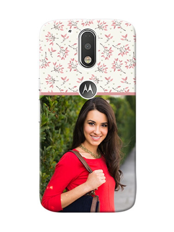 Custom Motorola G4 Floral Design Mobile Back Cover Design