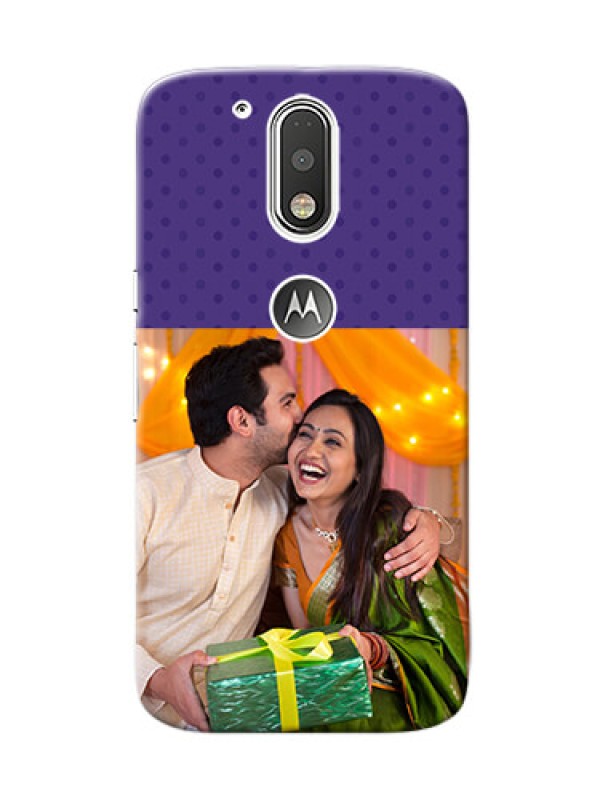 Custom Motorola G4 Violet Pattern Mobile Cover Design