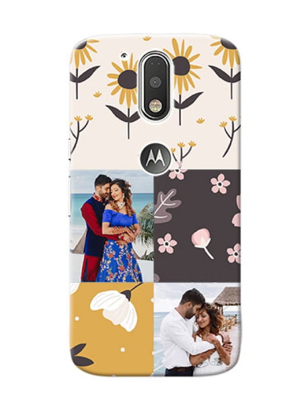 Custom Motorola G4 3 image holder with florals Design
