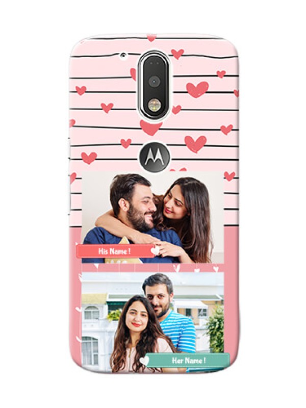 Custom Motorola G4 2 image holder with hearts Design