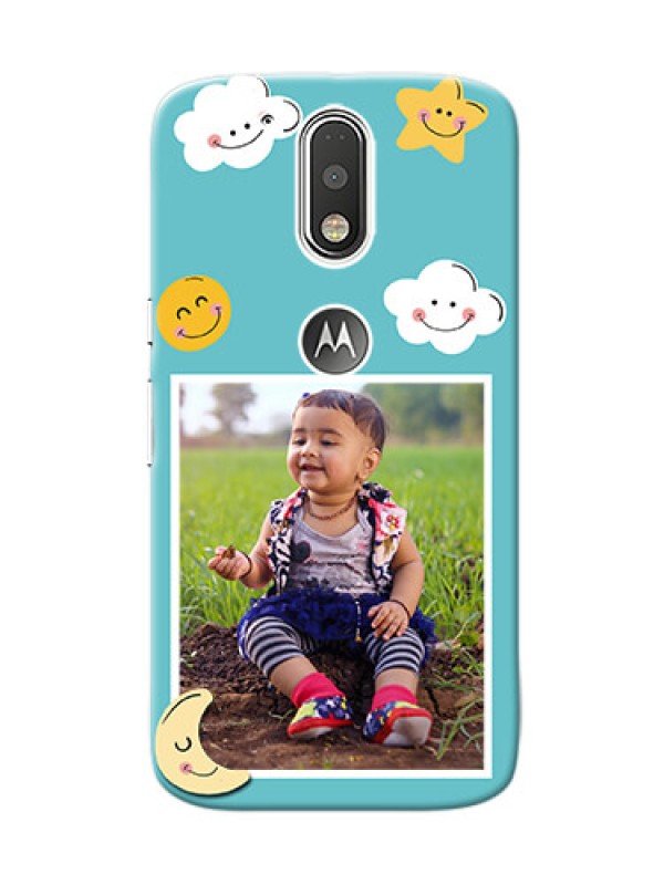Custom Motorola G4 kids frame with smileys and stars Design