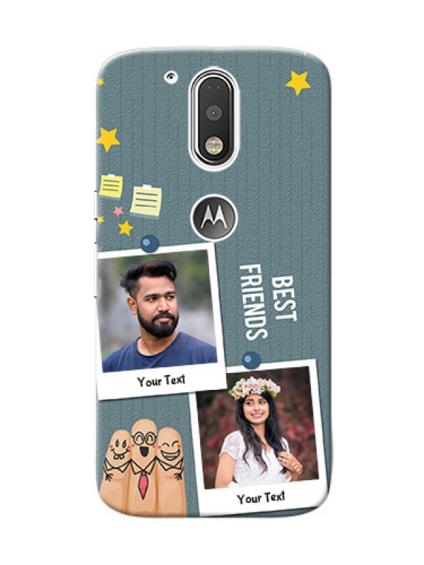Custom Motorola G4 3 image holder with sticky frames and friendship day wishes Design