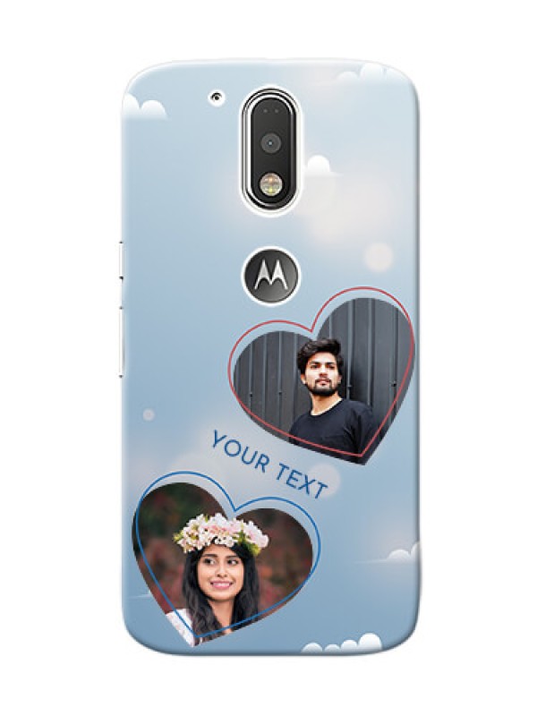 Custom Motorola G4 couple heart frames with sky backdrop Design