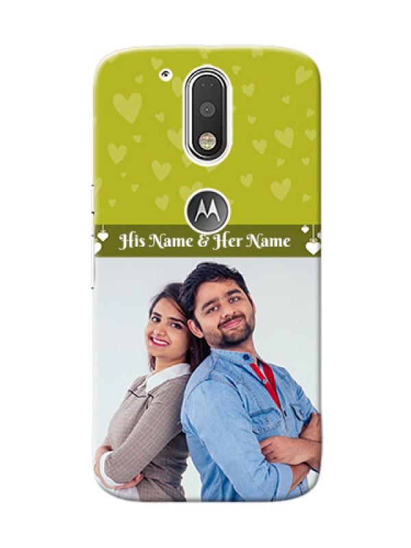 Custom Motorola G4 you and me design with hanging hearts Design
