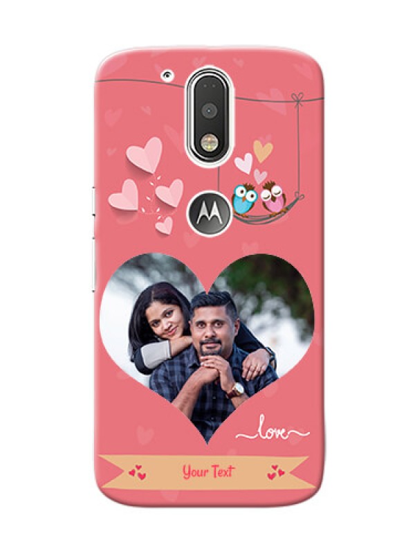 Custom Motorola G4 heart frame with love birds Design