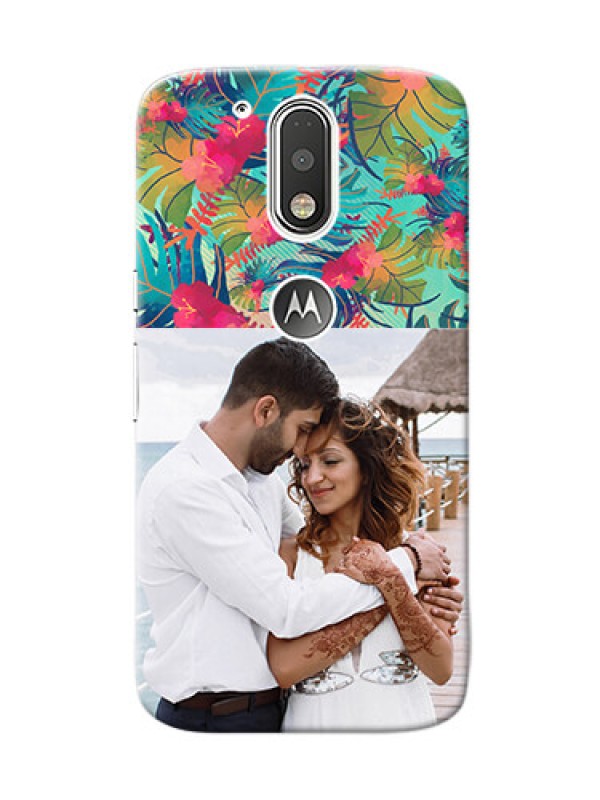 Custom Motorola G4 colourful watercolour floral Design