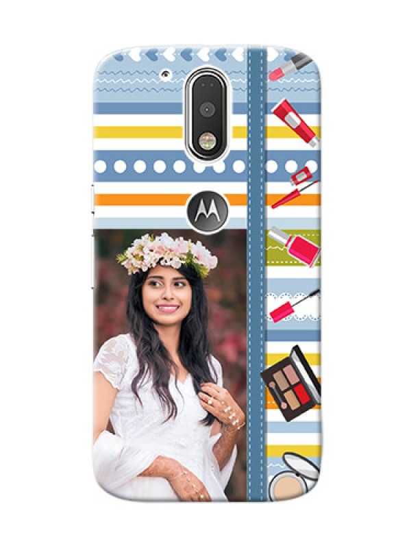 Custom Motorola G4 hand drawn backdrop with makeup icons Design