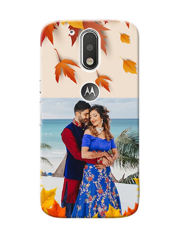 Custom Motorola G4 autumn maple leaves backdrop Design